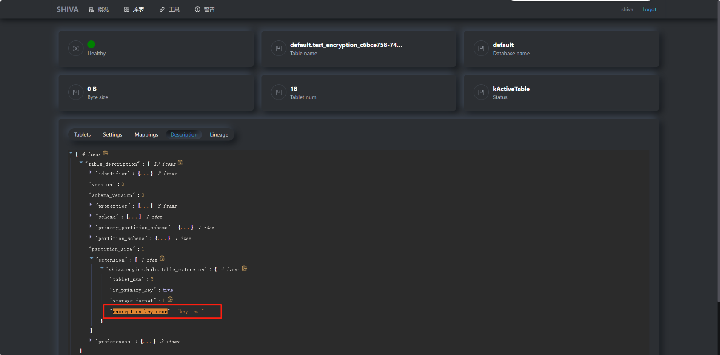 kms tddmswebserver table description