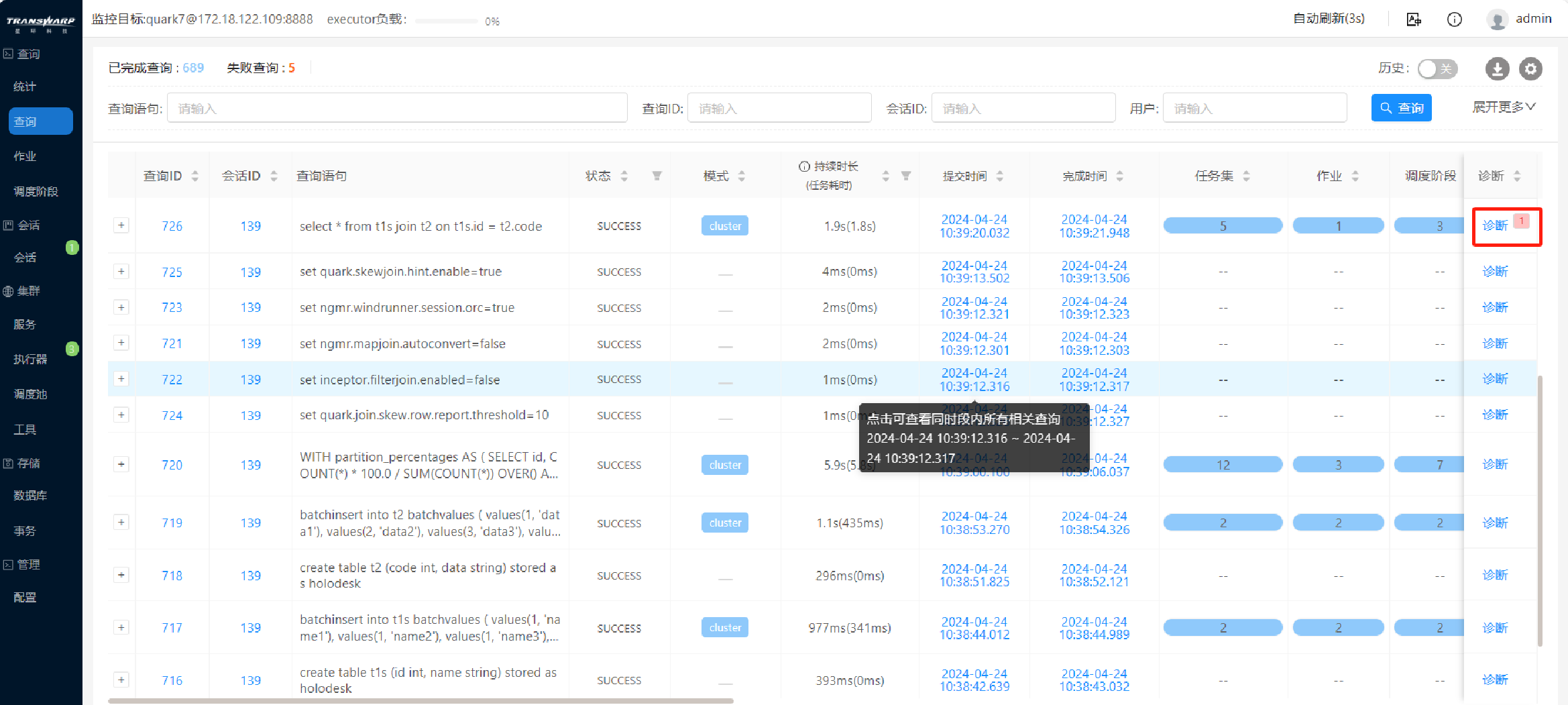 skewjoin dba queries holo