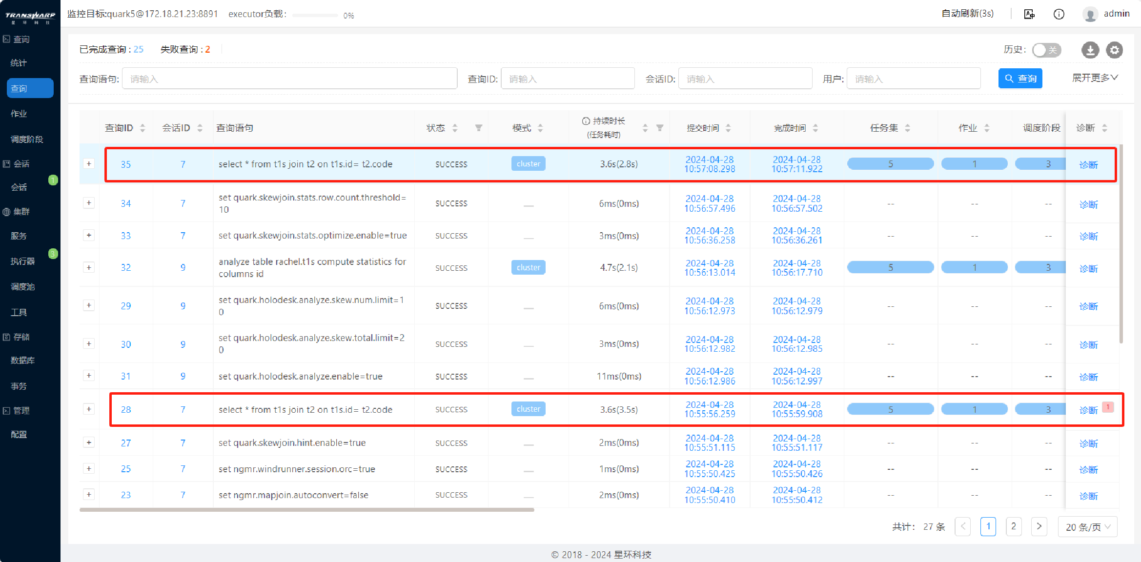 skewjoin diagnose sql again