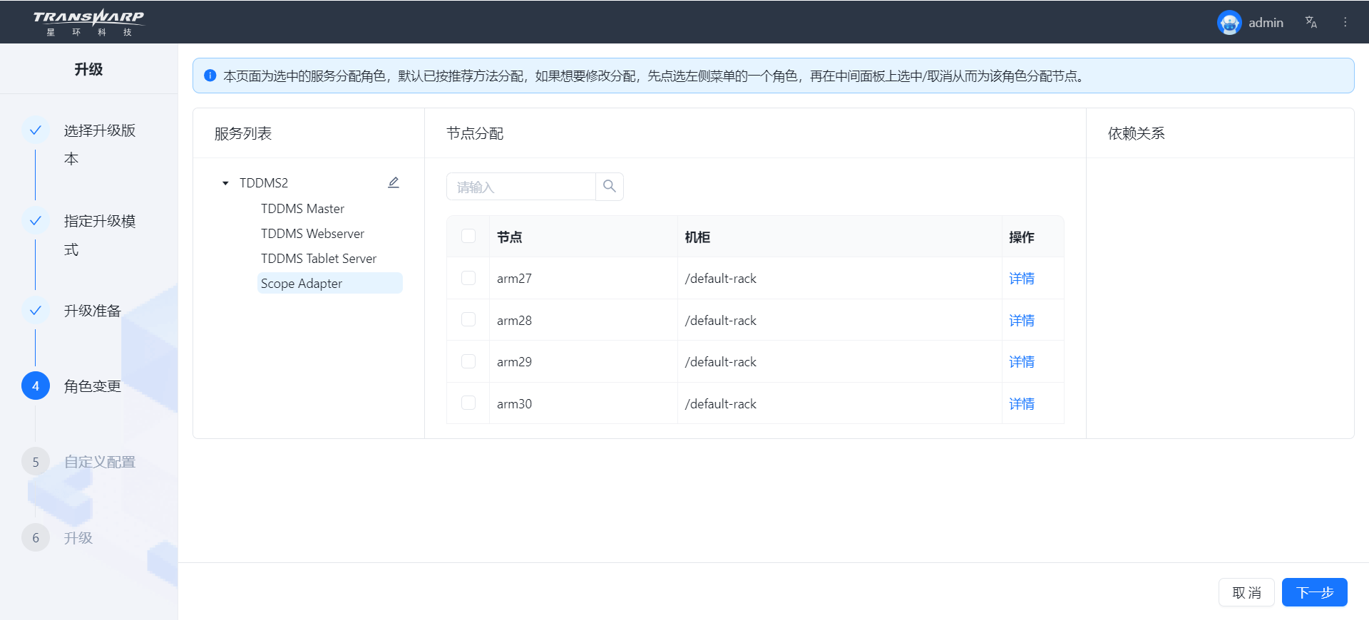 upgrade6 change roles